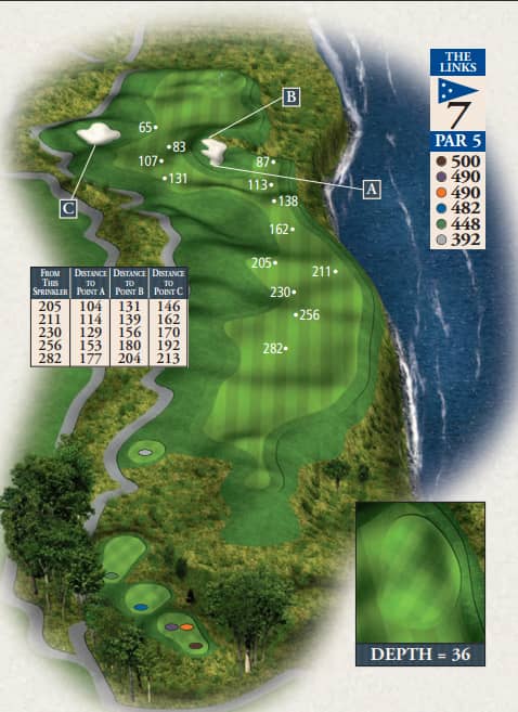 Bay Harbor Links Course Hole 7 yardage map