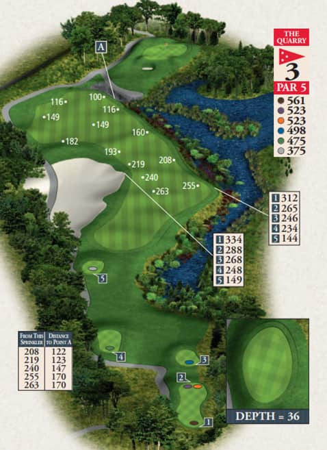 Bay Harbor Golf Club Quarry Course Hole 3 yardage map