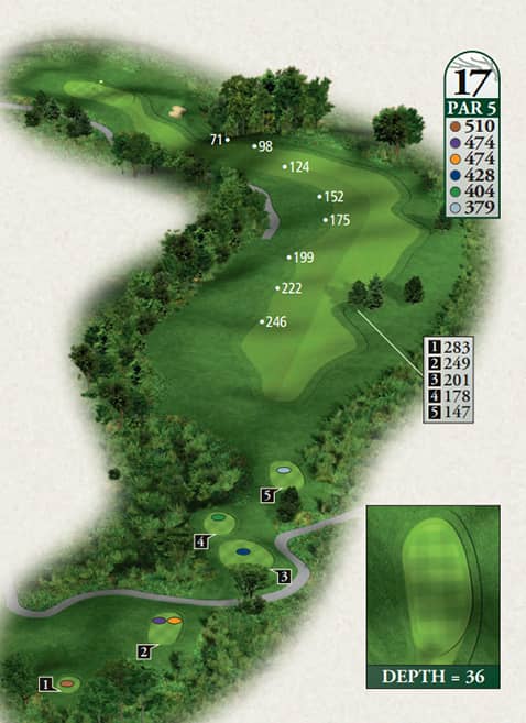 Crooked Tree Golf Club Hole 17 yardage map