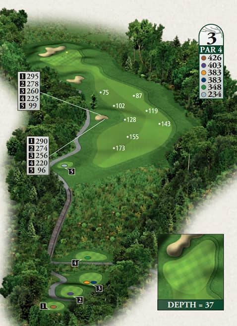 Crooked Tree Golf Club Hole 3 yardage map
