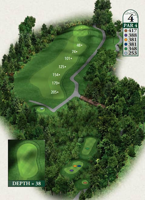 Crooked Tree Golf Club Hole 4 yardage map