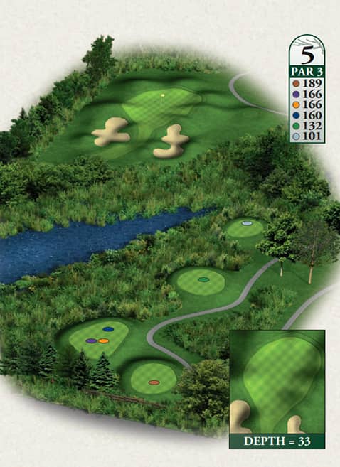 Crooked Tree Golf Club Hole 5 yardage map