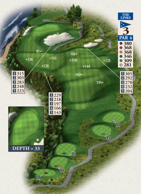 Bay Harbor Links Course Hole 3 yardage map