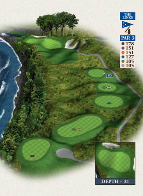 Bay Harbor Links Course Hole 4 yardage map