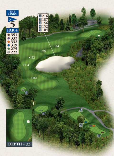 Bay Harbor Links Course Hole 5 yardage map