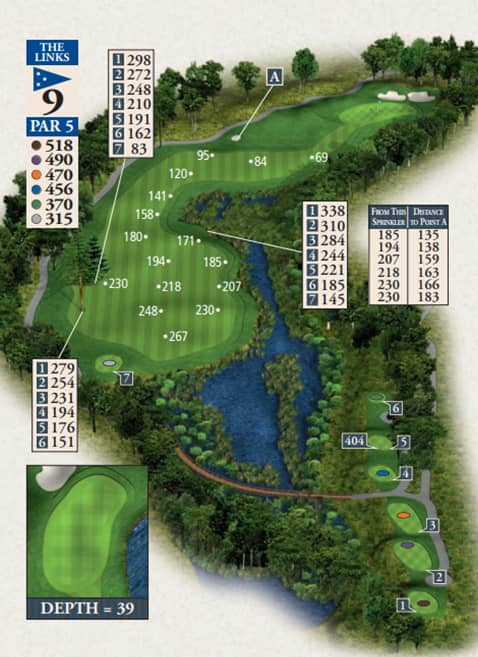 Bay Harbor Links Course Hole 9 yardage map