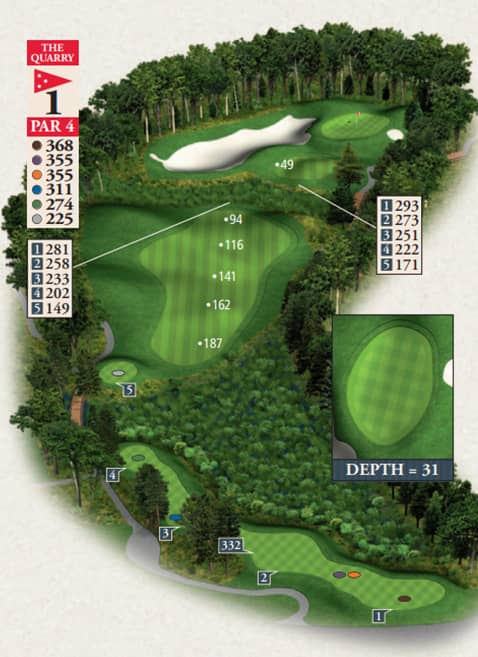 Bay Harbor Quarry Course Hole 9 yardage map