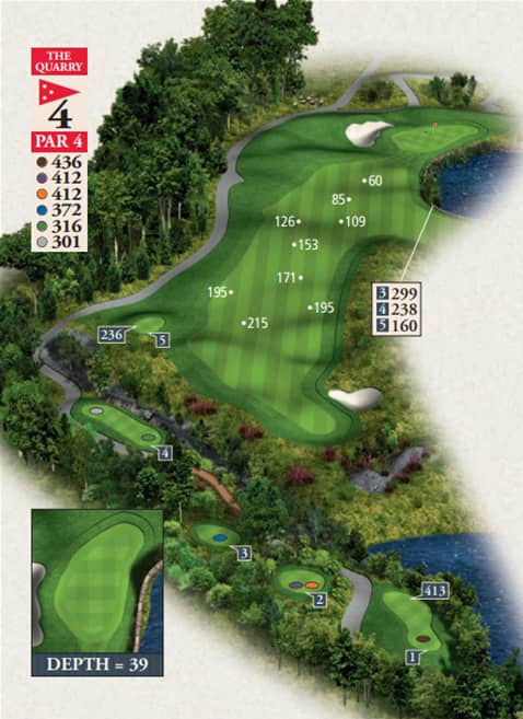 Bay Harbor Quarry Course Hole 9 yardage map