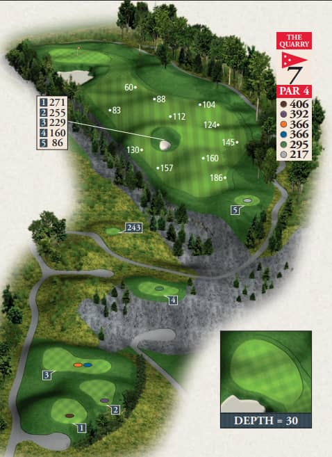 Bay Harbor Quarry Course Hole 16 yardage map