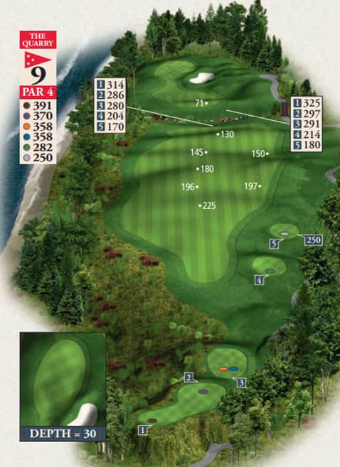 Bay Harbor Quarry Course Hole 18 yardage map