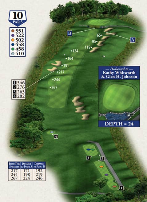 Boyne Mountain The Monument Course Hole 10 yardage map