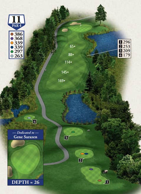 Boyne Mountain The Monument Course Hole 11 yardage map