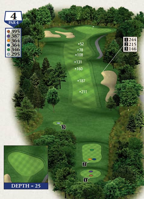 Boyne Mountain The Monument Course Hole 4 yardage map