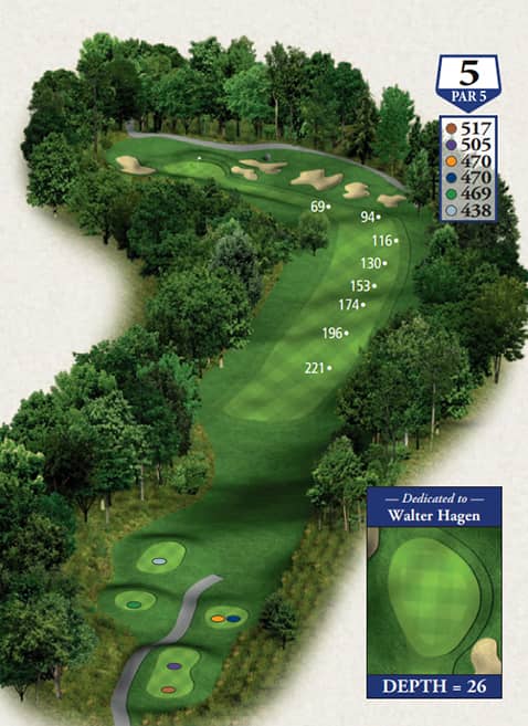 Boyne Mountain The Monument Course Hole 5 yardage map