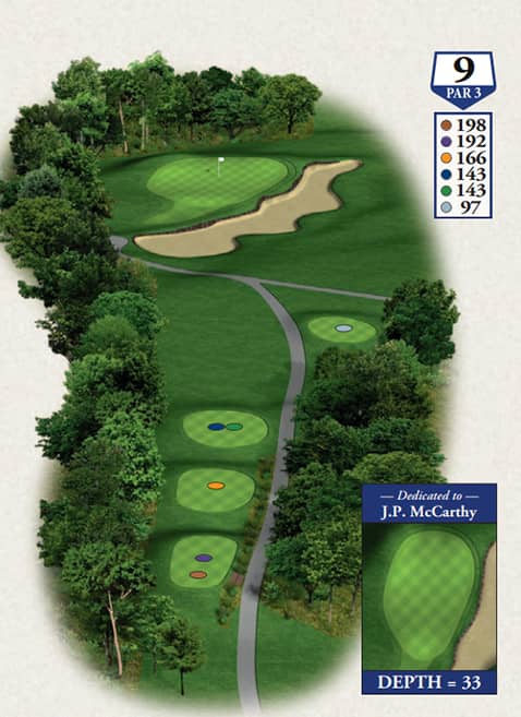 Boyne Mountain The Monument Course Hole 9 yardage map