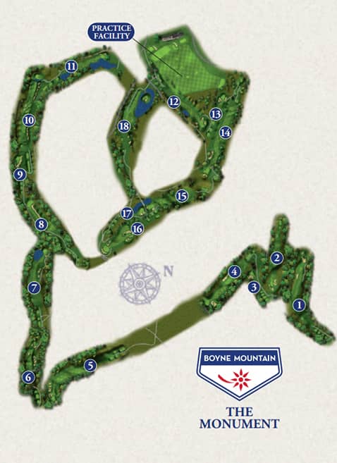 Boyne Mountain The Monument Course yardage map