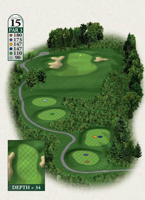 Crooked Tree Golf Club Hole 15 yardage map