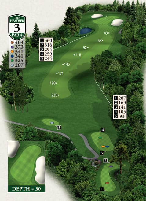 Highlands The Heather Course Hole 3 yardage map