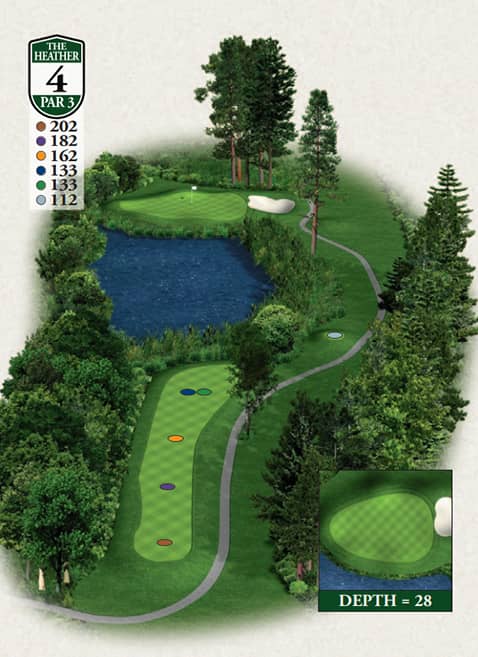 Highlands The Heather Course Hole 4 yardage map