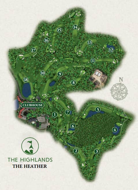  Highlands The Heather Course yardage map